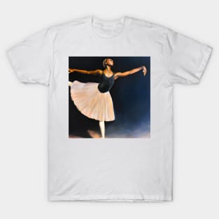 Black Ballerina Dancing stage Painting T-Shirt